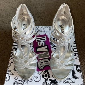 Brash Jasmine Silver Glittery/Sparkly Heels